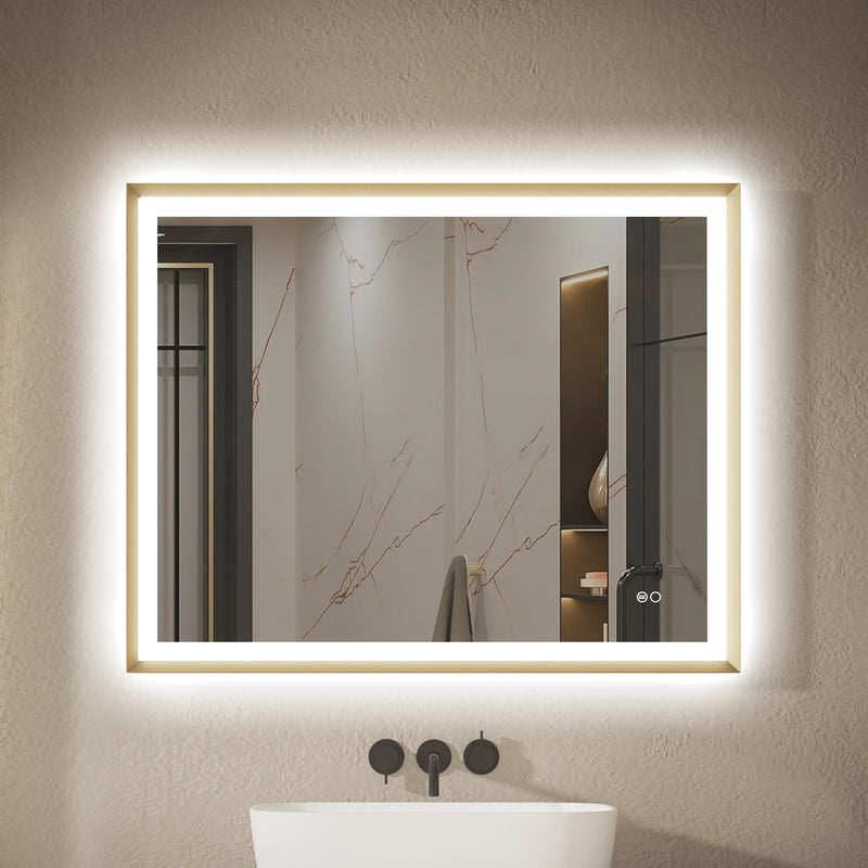 40 in. W x 32 in. H Aluminium Framed Front and Back LED Light Bathroom Vanity Mirror