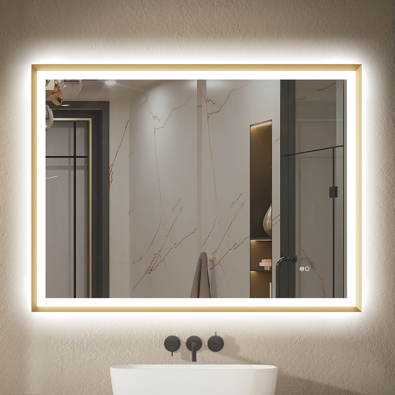 48 in. W x 36 in. H Aluminium Framed Front and Back LED Light Bathroom Vanity Mirror