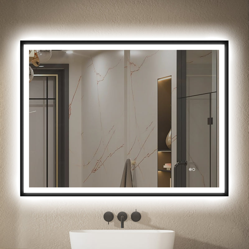 48 in. W x 36 in. H Aluminium Framed Front and Back LED Light Bathroom Vanity Mirror