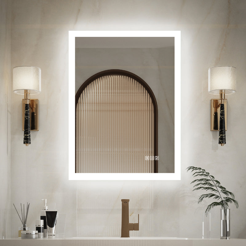 24-in W x 32-in H LED Lit Mirror Rectangular Fog Free Frameless Bathroom Vanity Mirror