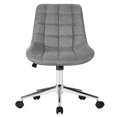 Fabric Adjustable Mid-Back Armless Office Swivel Chair