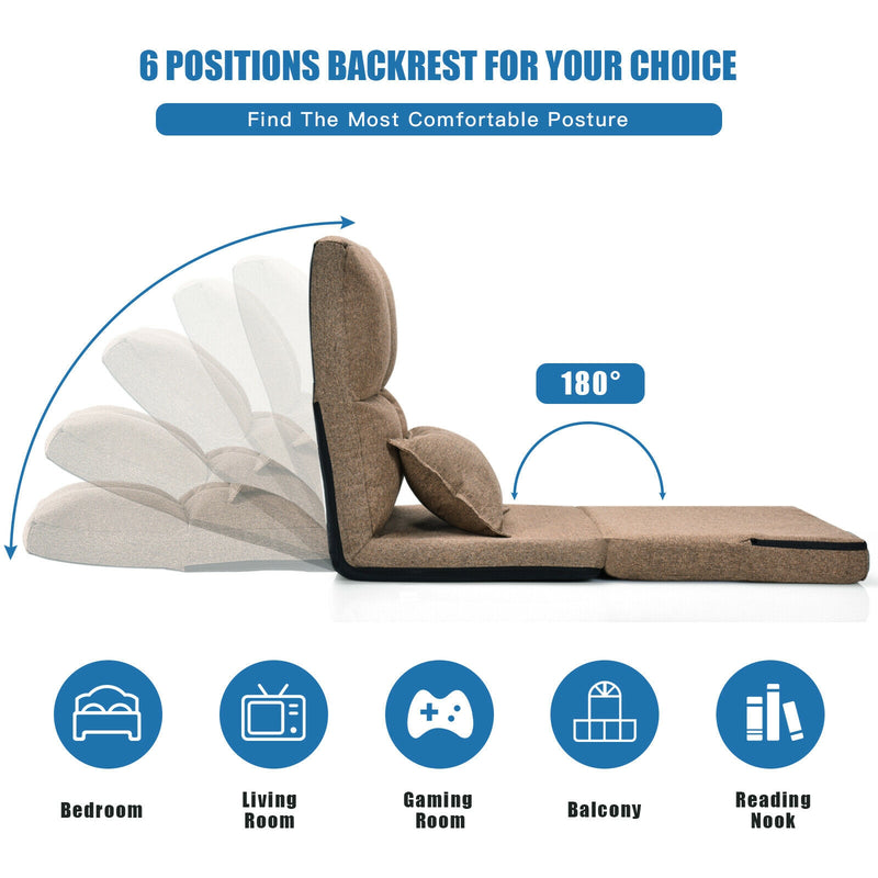 Fold Down Flip Convertible Sleeper Couch with Pillow