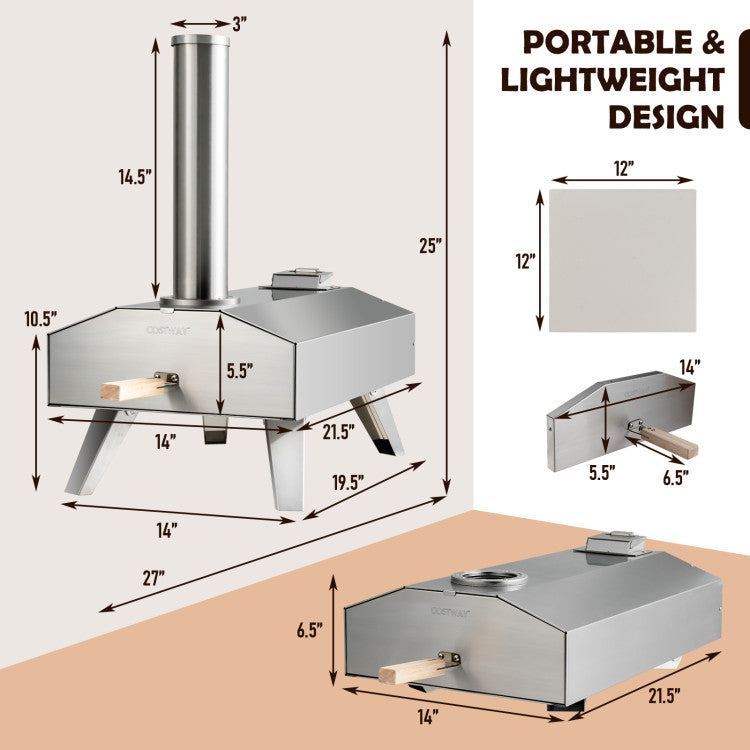 Wood Pellet Pizza Oven Pizza Maker Portable Outdoor Pizza Stone