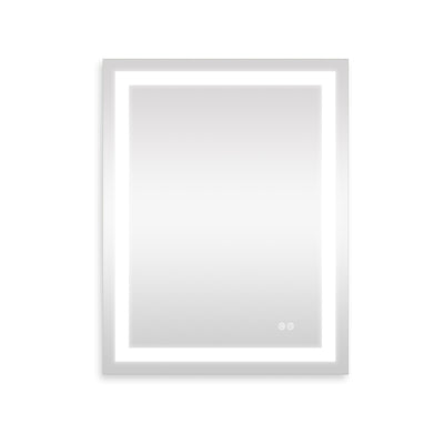 28 in. W x 36 in. H Frameless Rectangular LED Light Bathroom Mirror