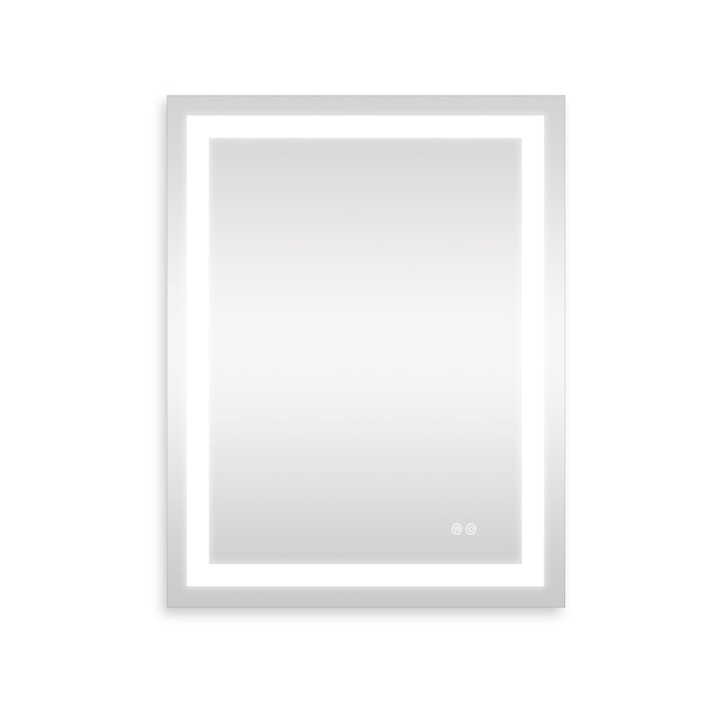 28 in. W x 36 in. H Frameless Rectangular LED Light Bathroom Mirror