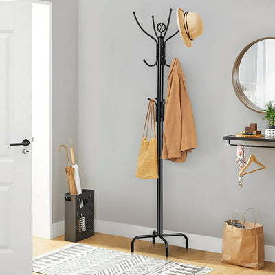 Metal Coat Rack with 12 Hooks