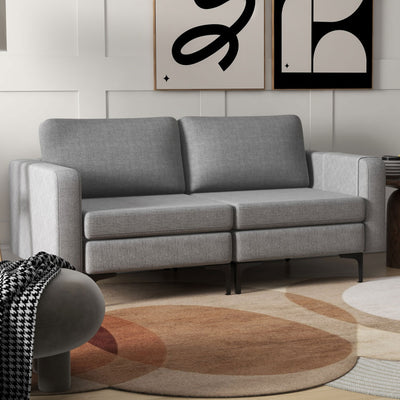 Modern Loveseat Sofa Couch with Side Storage Pocket