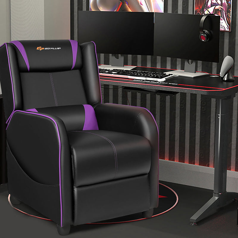 Massage Gaming Recliner Chair Single Living Room Sofa Home Theater Seat Purple