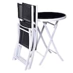 3 Pcs Folding Garden Patio Table Chairs Set