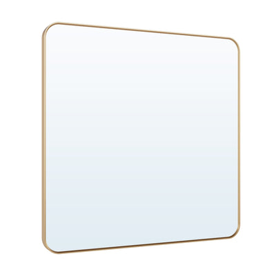 36-in W x 36-in H Brushed Gold Rectangular Framed Bathroom Vanity Mirror