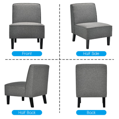 Accent Chair Armless  Fabric Sofa  Living Room Furniture Gray