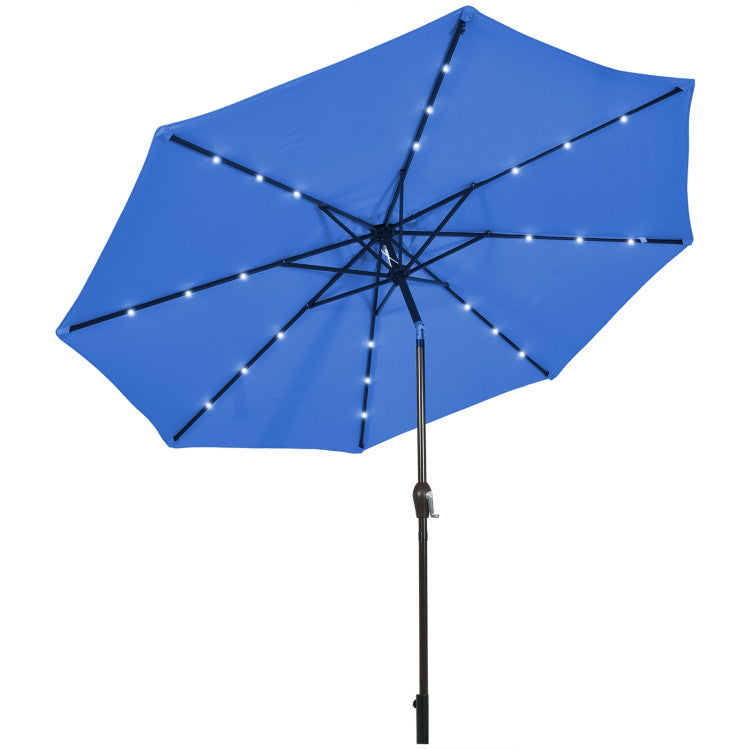 10 Feet Outdoor Patio umbrella with Bright Solar LED Lights