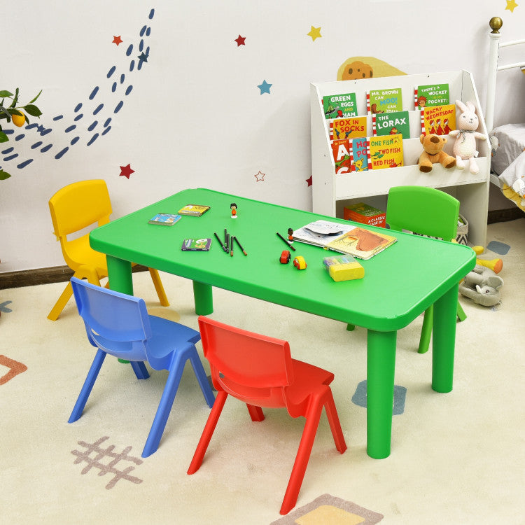 Kids Colorful Plastic Table and 4 Chairs Set