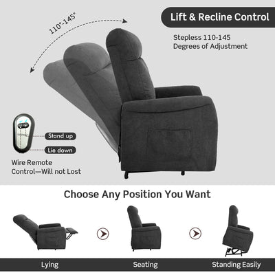 Power Lift Recliner Chair for Elderly Living Room Chair w/ Remote Control