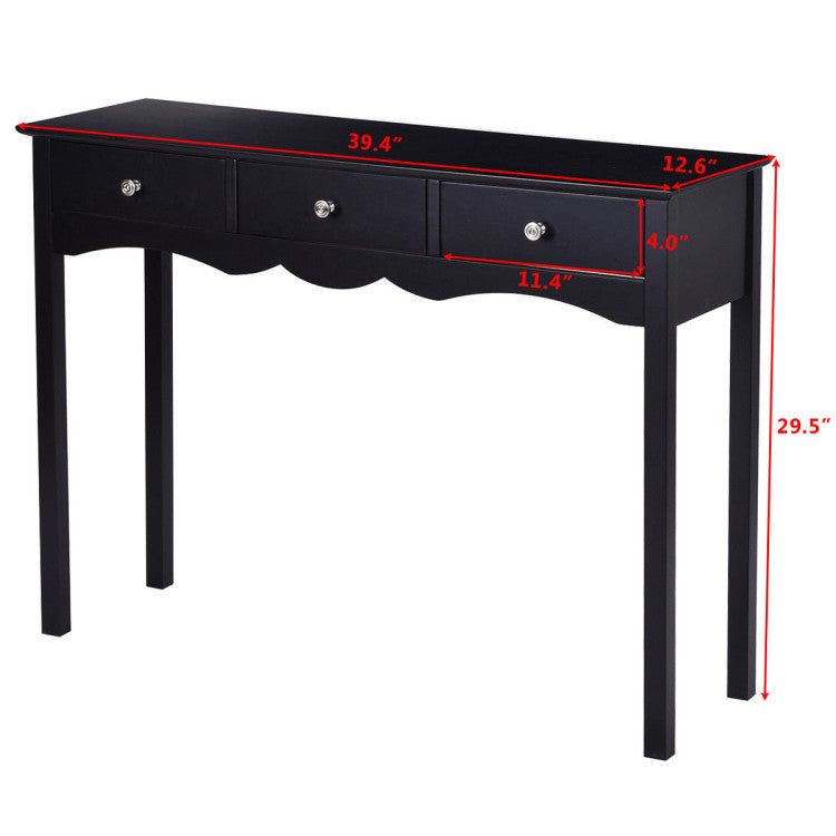 3-Drawers Hall Console Table for Entryway