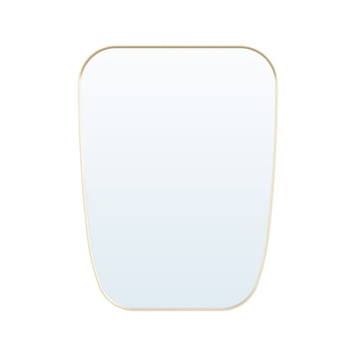 24 in. W x 32 in. H Shield Bathroom Vanity Wall Mirror without Lights Brushed Gold