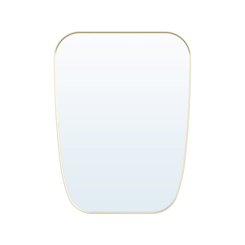 24 in. W x 32 in. H Shield Bathroom Vanity Wall Mirror without Lights Brushed Gold