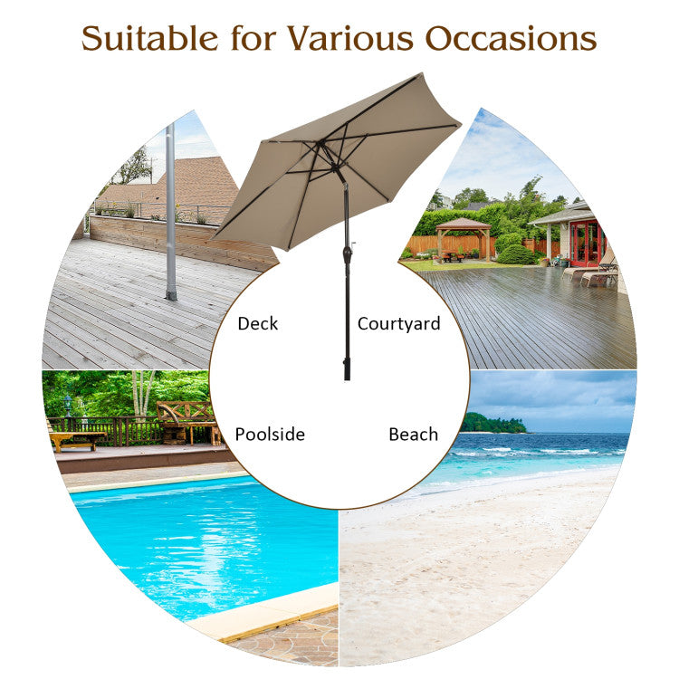 10 Feet Outdoor Patio Umbrella with Tilt Adjustment and Crank