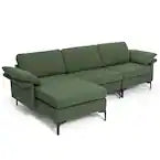 Extra Large L-shaped Sectional Sofa with Reversible Chaise