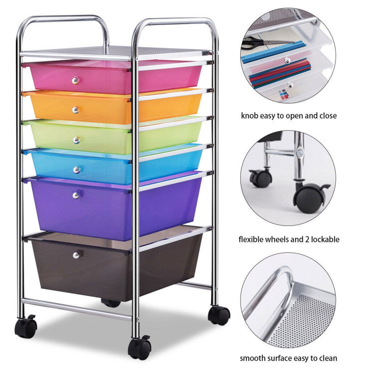 6 Drawers Rolling Storage Cart Organizer