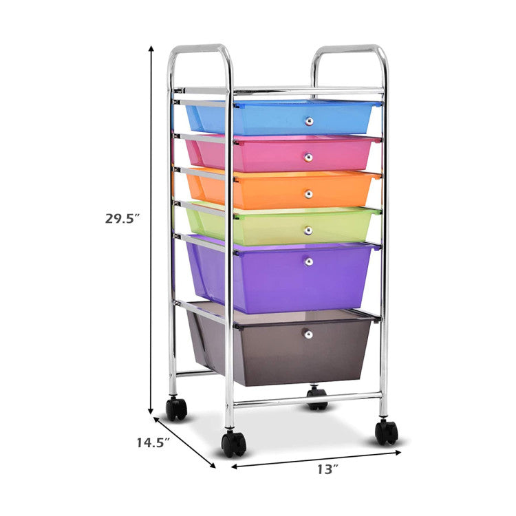 6 Drawers Rolling Storage Cart Organizer