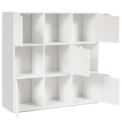 9-Cube Wooden Freestanding Bookcase for Home and Office