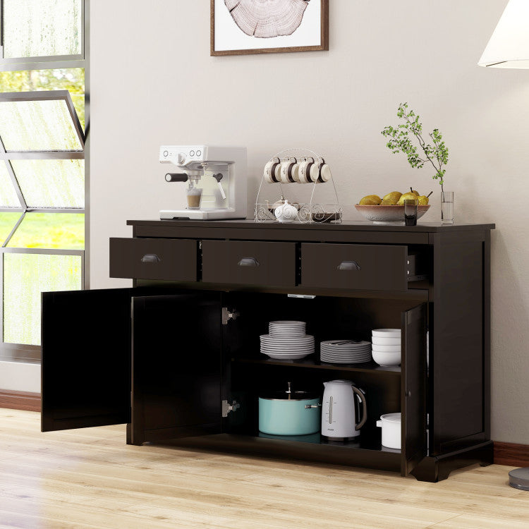 3 Drawers Sideboard Buffet Storage with Adjustable Shelves