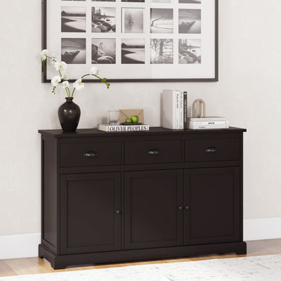 3 Drawers Sideboard Buffet Storage with Adjustable Shelves