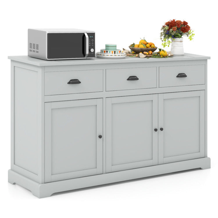 3 Drawers Sideboard Buffet Storage with Adjustable Shelves