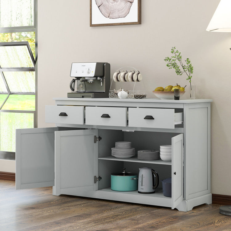 3 Drawers Sideboard Buffet Storage with Adjustable Shelves