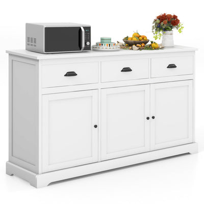 3 Drawers Sideboard Buffet Storage with Adjustable Shelves