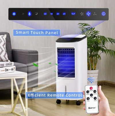 Evaporative Portable Air Cooler Fan Humidifier with Remote Control for Home and Office