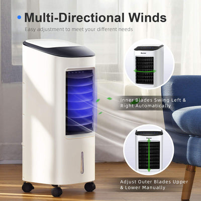 Evaporative Portable Air Cooler Fan Humidifier with Remote Control for Home and Office