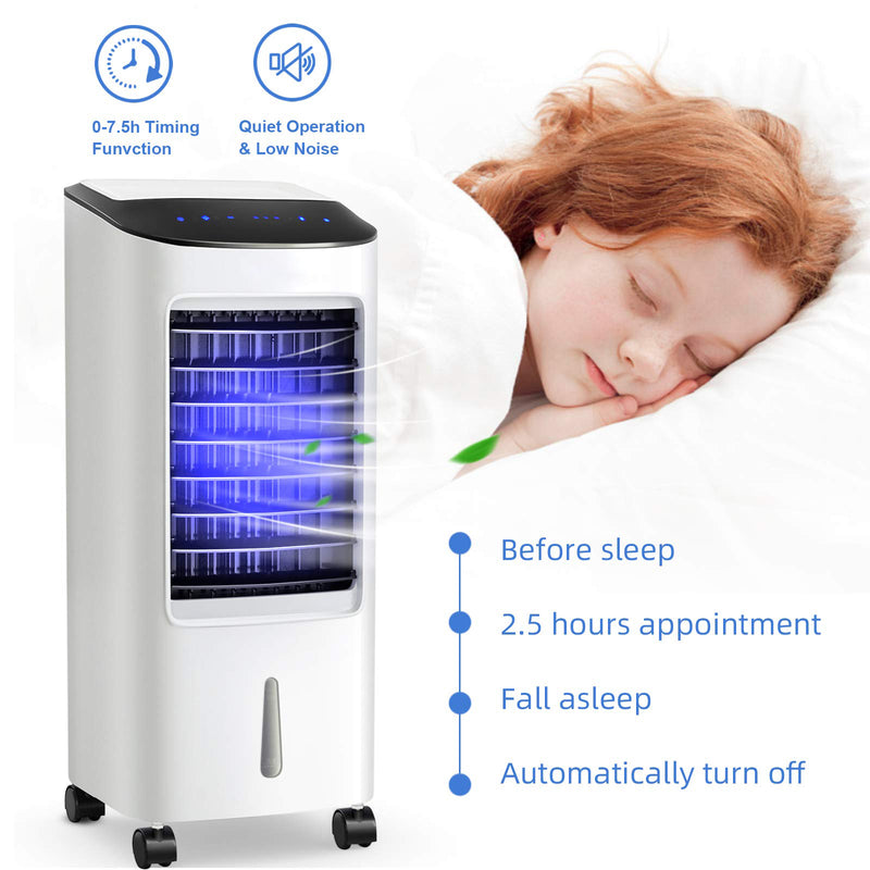 Evaporative Portable Air Cooler Fan Humidifier with Remote Control for Home and Office