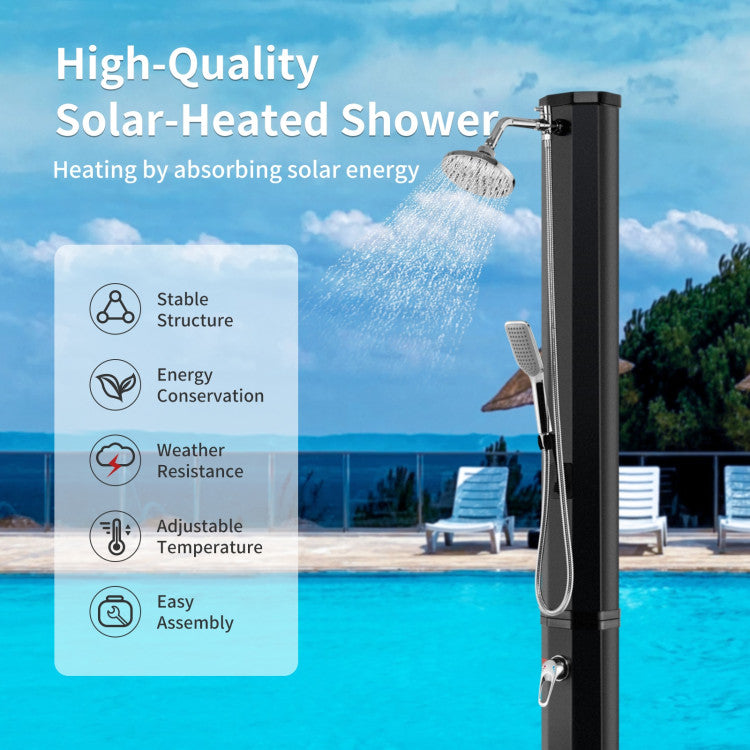 7.2 Feet 9.3 Gallon Solar Heated Shower with Hand and Foot Tap