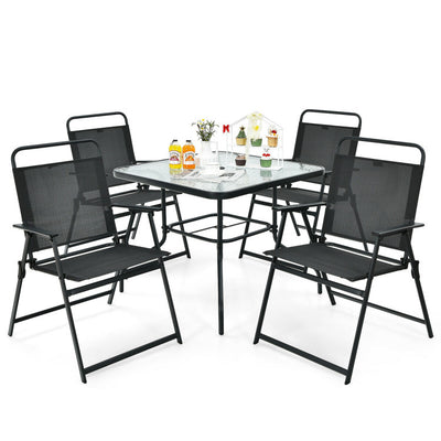 6 Pieces Patio Dining Set with Umbrella