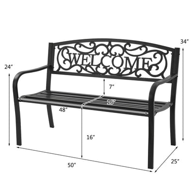 Garden Bench with Elegant Bronze Finish and Durable Metal Frame