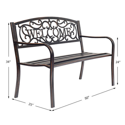 Garden Bench with Elegant Bronze Finish and Durable Metal Frame