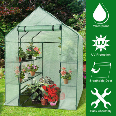 8 shelves Mini Walk In Greenhouse Outdoor Gardening Plant Green House