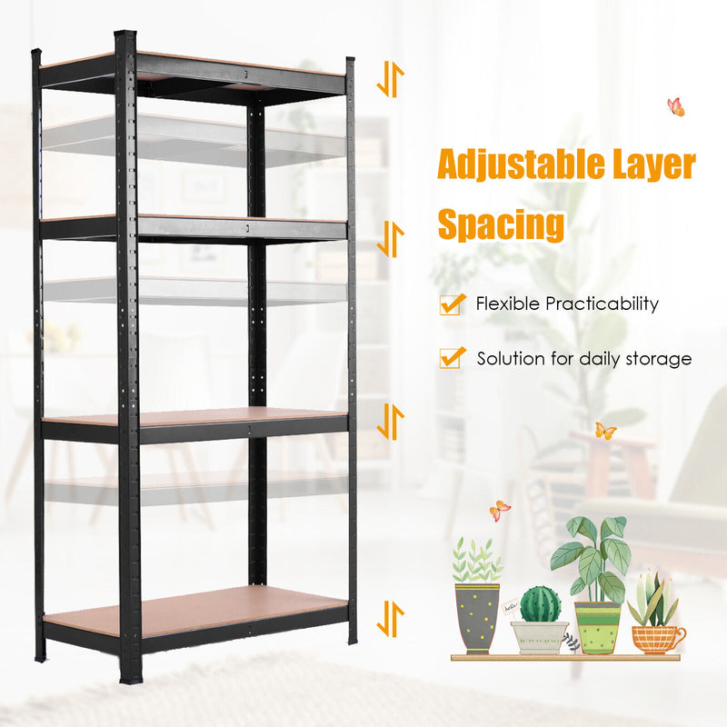 Adjustable Heavy Duty 4 Level Garage Tool Shelf Storage--Black