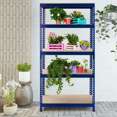 5-Tier Steel Storage Shelve for Home Office Garage--Blue