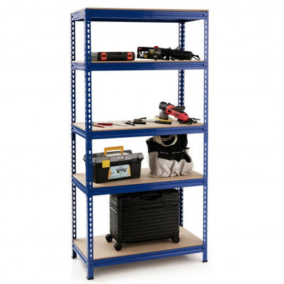 5-Tier Steel Storage Shelve for Home Office Garage--Blue