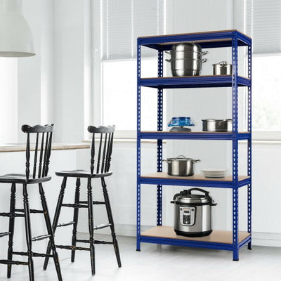 5-Tier Steel Storage Shelve for Home Office Garage--Blue