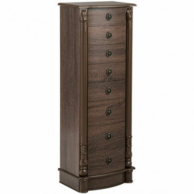 7 Drawers Retro Standing Wood Jewelry Cabinet