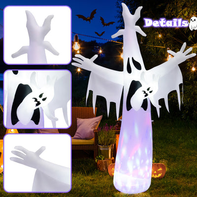 8 Feet Halloween Inflatable Ghost with LED and Waterproof Blower