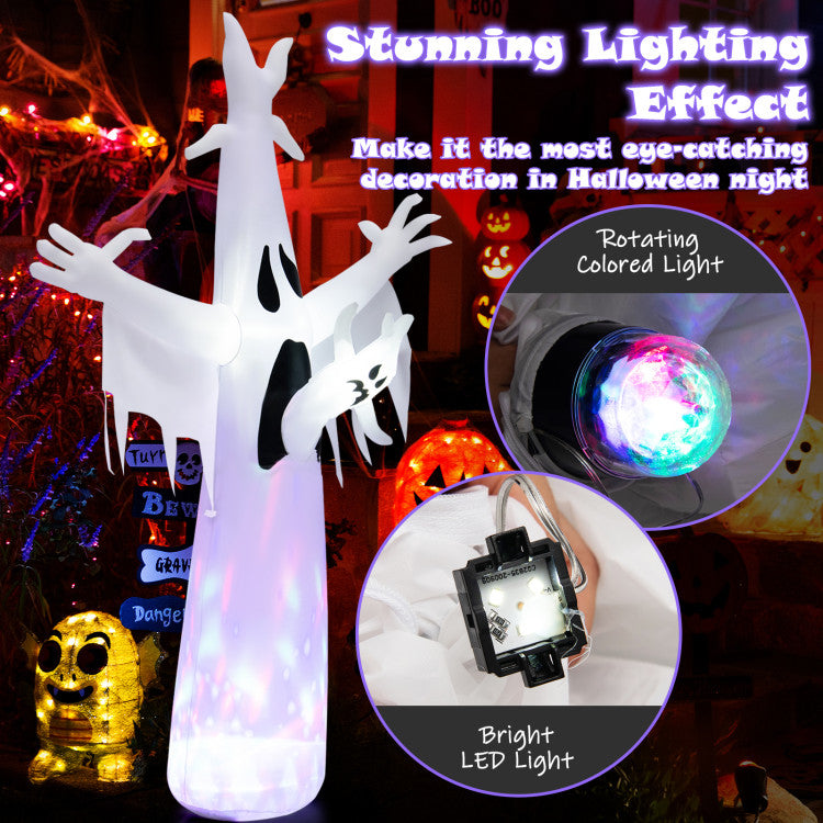 8 Feet Halloween Inflatable Ghost with LED and Waterproof Blower