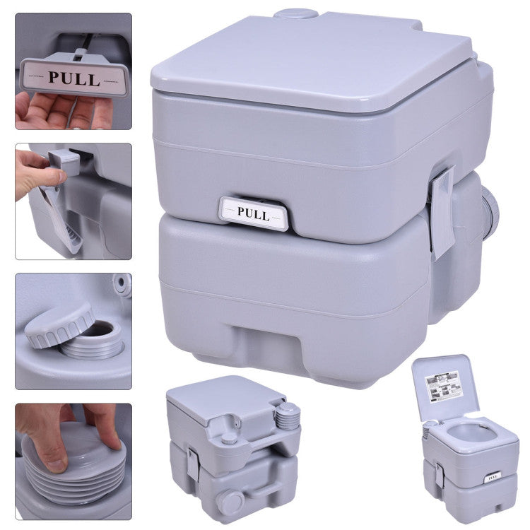 5 Gallon 20 L Outdoor/Indoor Potty Commode Portable Flush Toilet