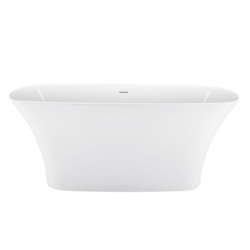 31-in W x 67-in L Gloss White Acrylic Freestanding Soaking Bathtub