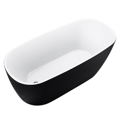 28-in W x 59-in L Gloss Acrylic Oval Freestanding Soaking Bathtub