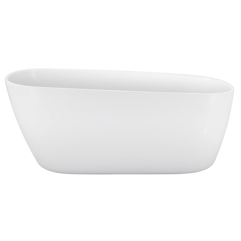 28-in W x 59-in L Gloss Acrylic Oval Freestanding Soaking Bathtub